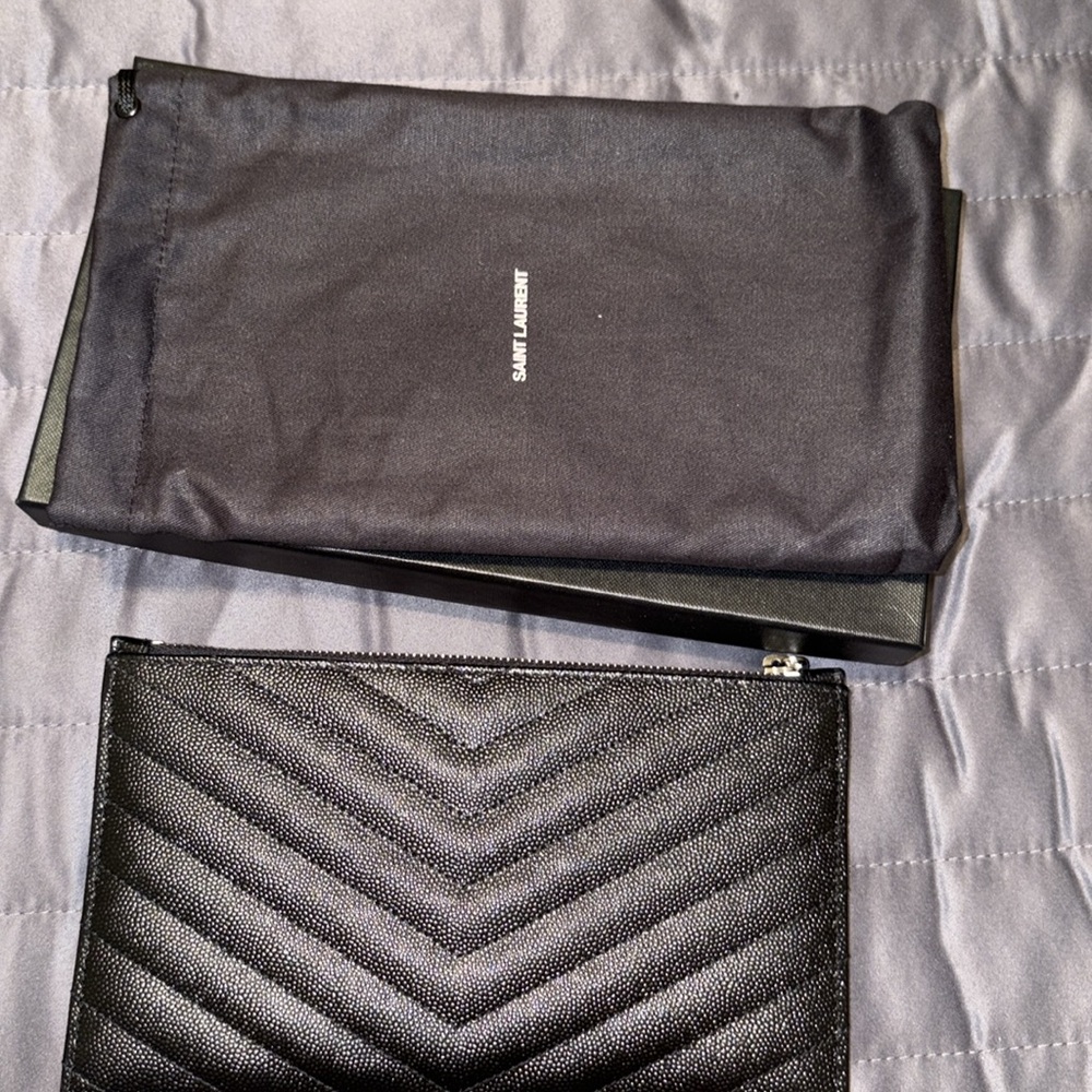 Saint Laurent Monogram Matelassé Leather Pouch - Picture 5 of 6